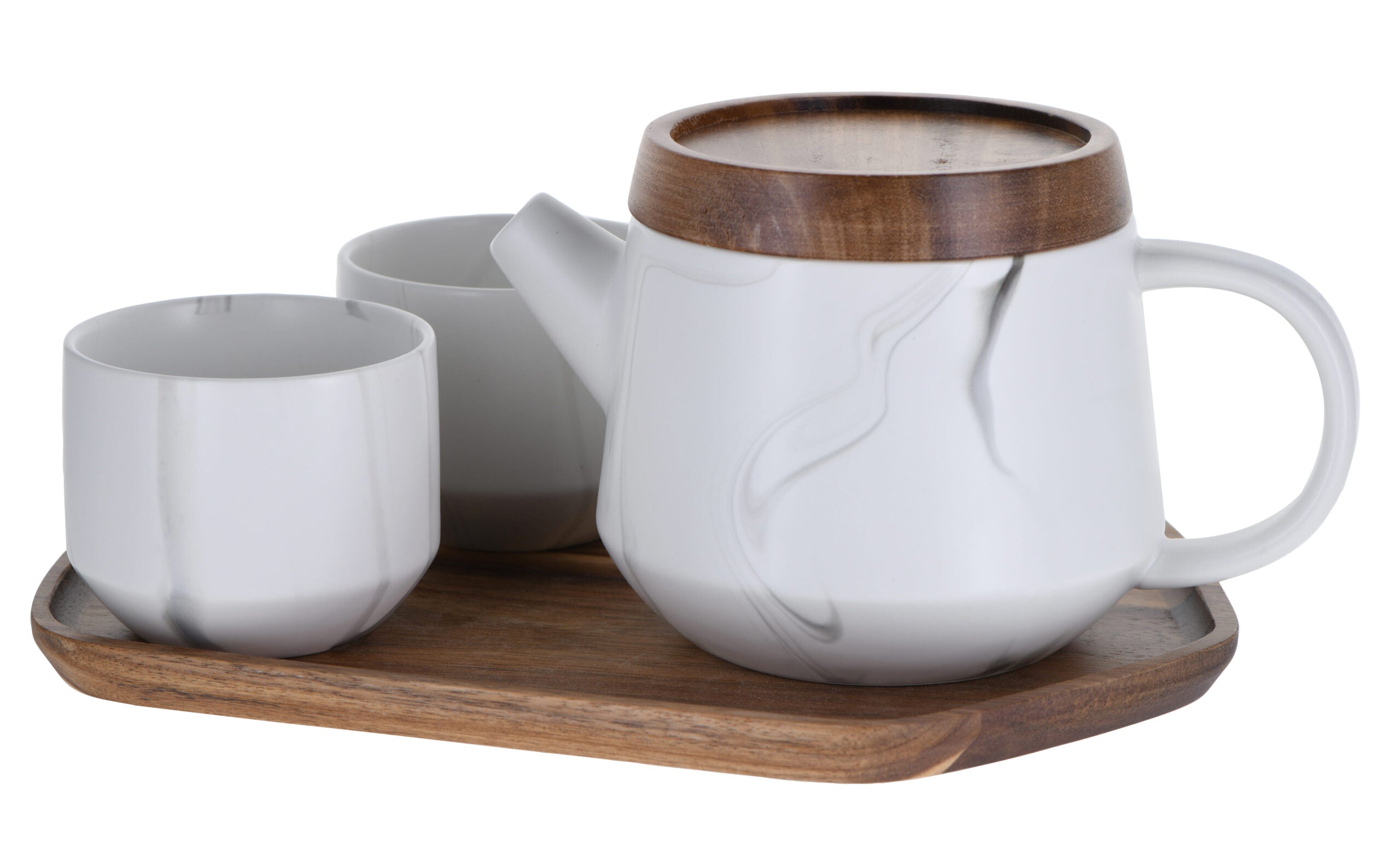 Marbling-White Tea Set